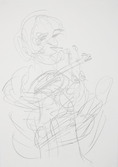 Grafito sobre papel blanco
